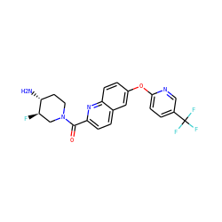 N[C@@H]1CCN(C(=O)c2ccc3cc(Oc4ccc(C(F)(F)F)cn4)ccc3n2)C[C@H]1F ZINC001772625628