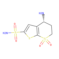 N[C@@H]1CCS(=O)(=O)c2sc(S(N)(=O)=O)cc21 ZINC000026566350