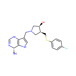 N[C@@H]1N=CNc2c(CN3C[C@@H](O)[C@@H](CSc4ccc(F)cc4)C3)c[nH]c21 ZINC000028467097