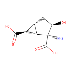 N[C@]1(C(=O)O)[C@@H]2[C@@H](C(=O)O)[C@@H]2C[C@H]1O ZINC000003993344