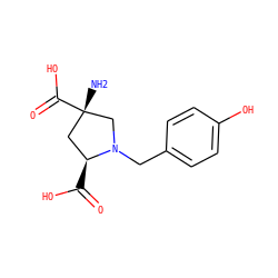 N[C@]1(C(=O)O)C[C@H](C(=O)O)N(Cc2ccc(O)cc2)C1 ZINC000029554186