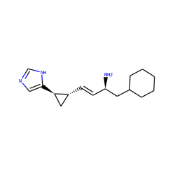 N[C@H](/C=C/[C@@H]1C[C@H]1c1cnc[nH]1)CC1CCCCC1 ZINC000004626829