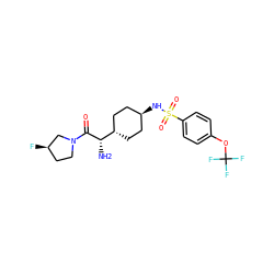 N[C@H](C(=O)N1CC[C@@H](F)C1)[C@H]1CC[C@H](NS(=O)(=O)c2ccc(OC(F)(F)F)cc2)CC1 ZINC000253687435