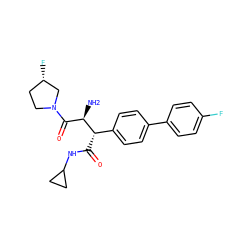 N[C@H](C(=O)N1CC[C@H](F)C1)[C@@H](C(=O)NC1CC1)c1ccc(-c2ccc(F)cc2)cc1 ZINC000014947772