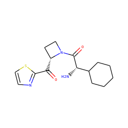 N[C@H](C(=O)N1CC[C@H]1C(=O)c1nccs1)C1CCCCC1 ZINC000003949773