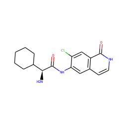 N[C@H](C(=O)Nc1cc2cc[nH]c(=O)c2cc1Cl)C1CCCCC1 ZINC000058583384