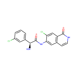 N[C@H](C(=O)Nc1cc2cc[nH]c(=O)c2cc1Cl)c1cccc(Cl)c1 ZINC000049037370
