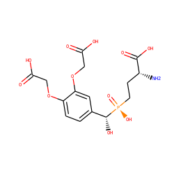 N[C@H](CC[P@](=O)(O)[C@H](O)c1ccc(OCC(=O)O)c(OCC(=O)O)c1)C(=O)O ZINC001772575641