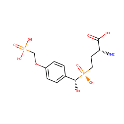 N[C@H](CC[P@](=O)(O)[C@H](O)c1ccc(OCP(=O)(O)O)cc1)C(=O)O ZINC001772592959