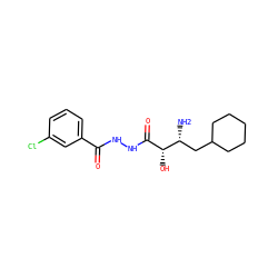 N[C@H](CC1CCCCC1)[C@H](O)C(=O)NNC(=O)c1cccc(Cl)c1 ZINC000027984305