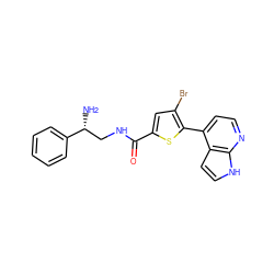N[C@H](CNC(=O)c1cc(Br)c(-c2ccnc3[nH]ccc23)s1)c1ccccc1 ZINC000040894970