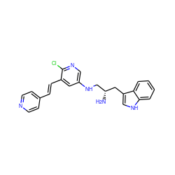 N[C@H](CNc1cnc(Cl)c(/C=C/c2ccncc2)c1)Cc1c[nH]c2ccccc12 ZINC000014957673