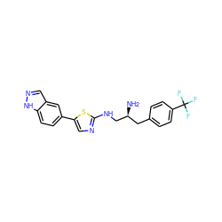N[C@H](CNc1ncc(-c2ccc3[nH]ncc3c2)s1)Cc1ccc(C(F)(F)F)cc1 ZINC000049035431