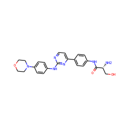 N[C@H](CO)C(=O)Nc1ccc(-c2ccnc(Nc3ccc(N4CCOCC4)cc3)n2)cc1 ZINC000095564118