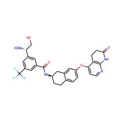 N[C@H](CO)c1cc(C(=O)N[C@@H]2CCc3ccc(Oc4ccnc5c4CCC(=O)N5)cc3C2)cc(C(F)(F)F)c1 ZINC000140648295