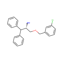 N[C@H](COCc1cccc(Cl)c1)C(c1ccccc1)c1ccccc1 ZINC000013781123