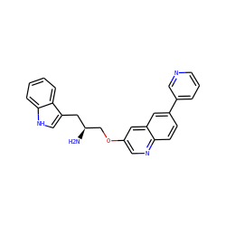 N[C@H](COc1cnc2ccc(-c3cccnc3)cc2c1)Cc1c[nH]c2ccccc12 ZINC000014957556