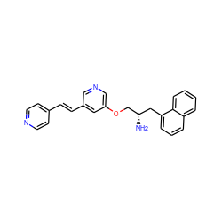 N[C@H](COc1cncc(/C=C/c2ccncc2)c1)Cc1cccc2ccccc12 ZINC000014957624