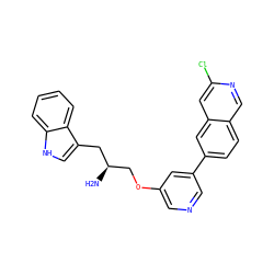 N[C@H](COc1cncc(-c2ccc3cnc(Cl)cc3c2)c1)Cc1c[nH]c2ccccc12 ZINC000014962576