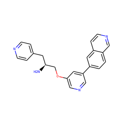 N[C@H](COc1cncc(-c2ccc3cnccc3c2)c1)Cc1ccncc1 ZINC000014957820