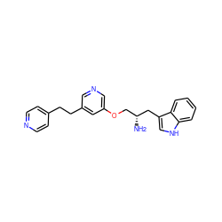 N[C@H](COc1cncc(CCc2ccncc2)c1)Cc1c[nH]c2ccccc12 ZINC000045298533