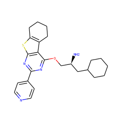 N[C@H](COc1nc(-c2ccncc2)nc2sc3c(c12)CCCC3)CC1CCCCC1 ZINC000653762237