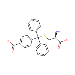 N[C@H](CSC(c1ccccc1)(c1ccccc1)c1ccc(C(=O)O)cc1)C(=O)O ZINC000004984654