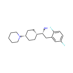 N[C@H](Cc1cc(F)ccc1F)[C@H]1CC[C@@H](N2CCCCC2)CC1 ZINC000101402998