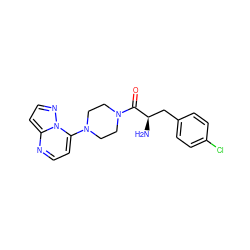 N[C@H](Cc1ccc(Cl)cc1)C(=O)N1CCN(c2ccnc3ccnn23)CC1 ZINC000064549160