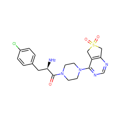 N[C@H](Cc1ccc(Cl)cc1)C(=O)N1CCN(c2ncnc3c2CS(=O)(=O)C3)CC1 ZINC000066262057