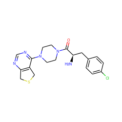 N[C@H](Cc1ccc(Cl)cc1)C(=O)N1CCN(c2ncnc3c2CSC3)CC1 ZINC000066167213