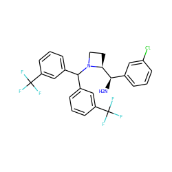 N[C@H](c1cccc(Cl)c1)[C@@H]1CCN1C(c1cccc(C(F)(F)F)c1)c1cccc(C(F)(F)F)c1 ZINC000022941581
