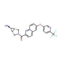 N[C@H]1[C@@H]2CN(C(=O)c3ccc4cc(Oc5ccc(C(F)(F)F)nc5)ccc4n3)C[C@H]12 ZINC001772571356