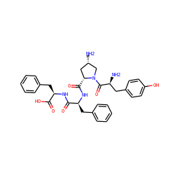N[C@H]1C[C@@H](C(=O)N[C@@H](Cc2ccccc2)C(=O)N[C@H](Cc2ccccc2)C(=O)O)N(C(=O)[C@@H](N)Cc2ccc(O)cc2)C1 ZINC000095552316