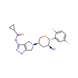 N[C@H]1C[C@@H](N2Cc3[nH]nc(NC(=O)C4CC4)c3C2)CO[C@@H]1c1cc(F)ccc1F ZINC000653757206