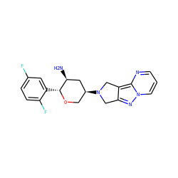 N[C@H]1C[C@@H](N2Cc3nn4cccnc4c3C2)CO[C@@H]1c1cc(F)ccc1F ZINC000146679122
