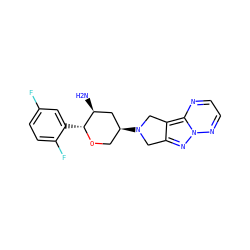 N[C@H]1C[C@@H](N2Cc3nn4nccnc4c3C2)CO[C@@H]1c1cc(F)ccc1F ZINC000142148040
