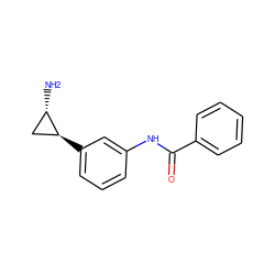 N[C@H]1C[C@@H]1c1cccc(NC(=O)c2ccccc2)c1 ZINC000299853512