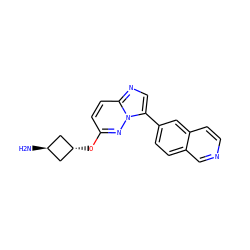N[C@H]1C[C@H](Oc2ccc3ncc(-c4ccc5cnccc5c4)n3n2)C1 ZINC001772620800