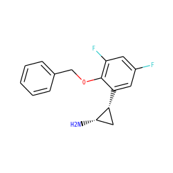 N[C@H]1C[C@H]1c1cc(F)cc(F)c1OCc1ccccc1 ZINC000072171759