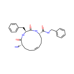 N[C@H]1CC/C=C\CC[C@@H](C(=O)NCc2ccccc2)NC(=O)[C@H](Cc2ccccc2)NC1=O ZINC000071294807