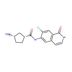 N[C@H]1CC[C@@H](C(=O)Nc2cc3cc[nH]c(=O)c3cc2Cl)C1 ZINC000058590456