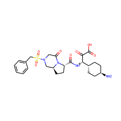 N[C@H]1CC[C@H]([C@H](NC(=O)[C@@H]2CC[C@H]3CN(S(=O)(=O)Cc4ccccc4)CC(=O)N32)C(=O)C(=O)O)CC1 ZINC000261192690