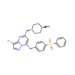 N[C@H]1CC[C@H](Nc2cc(Nc3ccc(S(=O)(=O)c4ccccc4)cc3)n3ncc(Br)c3n2)CC1 ZINC000253684894
