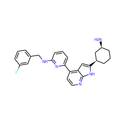 N[C@H]1CCC[C@@H](c2cc3c(-c4cccc(NCc5cccc(F)c5)n4)ccnc3[nH]2)C1 ZINC000226038561