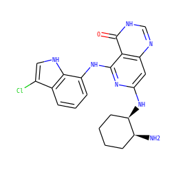 N[C@H]1CCCC[C@H]1Nc1cc2nc[nH]c(=O)c2c(Nc2cccc3c(Cl)c[nH]c23)n1 ZINC000169338610