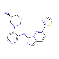 N[C@H]1CCCN(c2ccncc2Nc2ncc3ccc(-c4nccs4)nn23)C1 ZINC000144098858