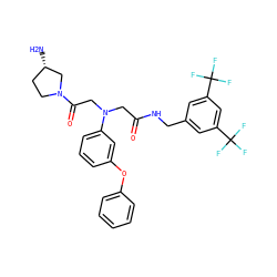 N[C@H]1CCN(C(=O)CN(CC(=O)NCc2cc(C(F)(F)F)cc(C(F)(F)F)c2)c2cccc(Oc3ccccc3)c2)C1 ZINC000114001561