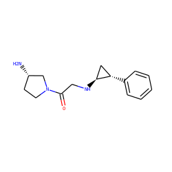 N[C@H]1CCN(C(=O)CN[C@H]2C[C@@H]2c2ccccc2)C1 ZINC000096172279
