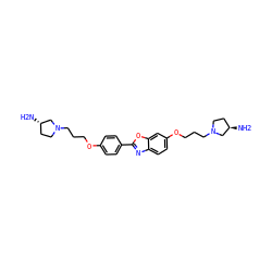N[C@H]1CCN(CCCOc2ccc(-c3nc4ccc(OCCCN5CC[C@@H](N)C5)cc4o3)cc2)C1 ZINC001772579139